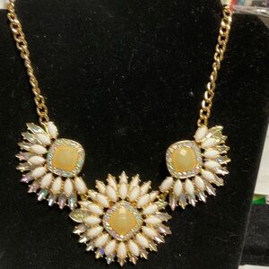 Elegant Gold and White Statement Necklace